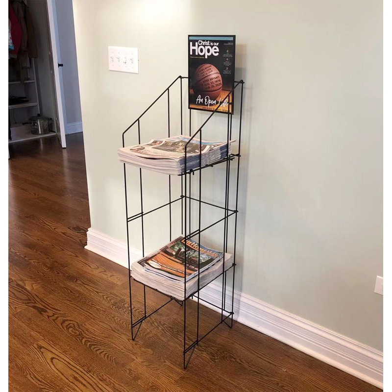 Inbox Zero® Display, Bulk Newspaper Wire Rack Magazine Stand 1112912 Wayfair